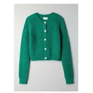 NWT Aritzia Wilfred Fortune Green Crop Cardigan M